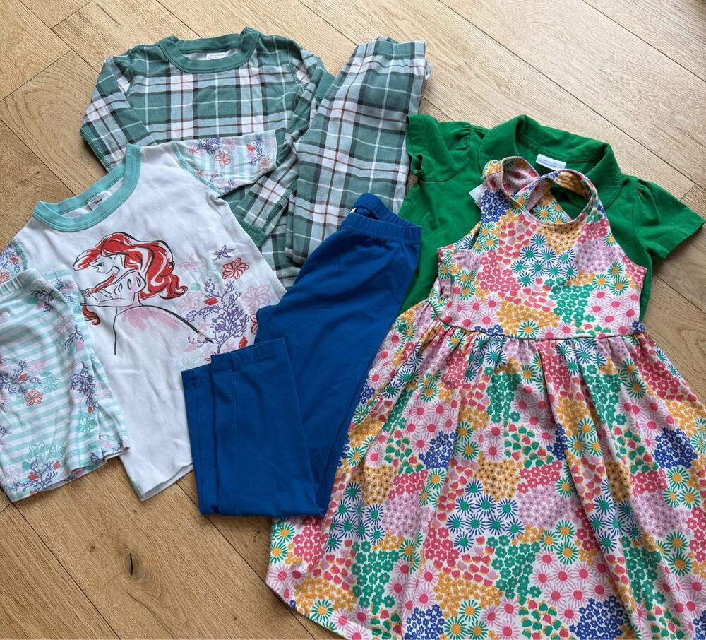 Hanna Andersson Girls Size 120 / 6-7 Clothing Lot – Dress Pajamas Tops Pants